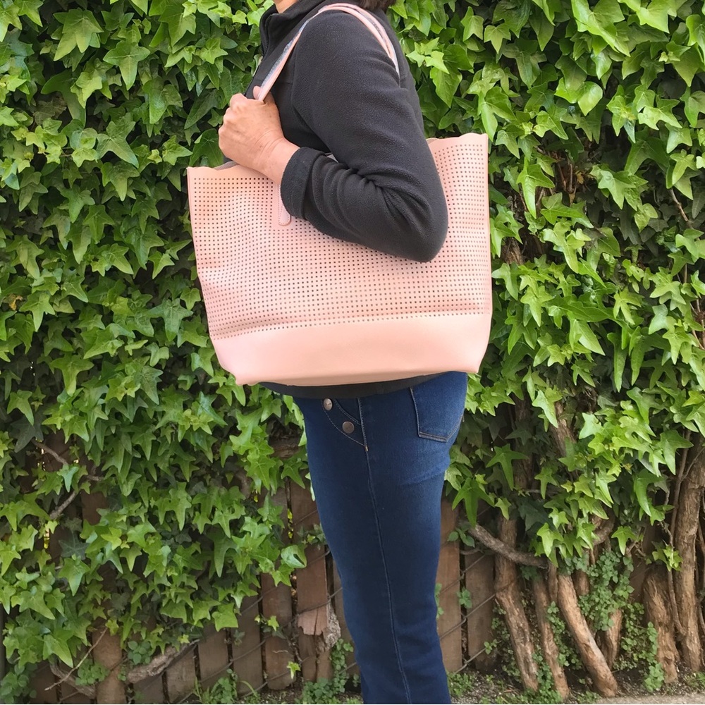 Neiman Marcus State of Escape Perforated Tote Bag - Picture 12 of 13